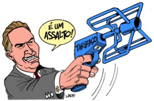 Charge do Latuff sobre O AUMENTO DO PREÇO DOS ÔNIBUS