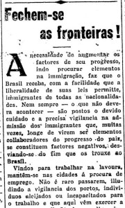 Trecho de editorial do jornal 'Folha da Manhã' de 25 de fevereiro de 1926