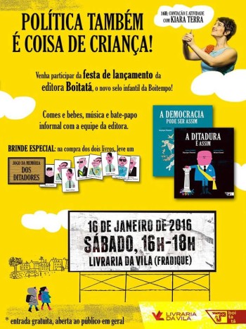 Boitempo lança Boitatá, selo infantil com obras que mostram que política também é coisa de criança