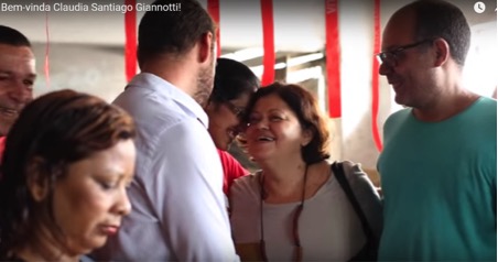 Claudia Santiago grava vídeo sobre a importância da ocupação Vito Giannotti