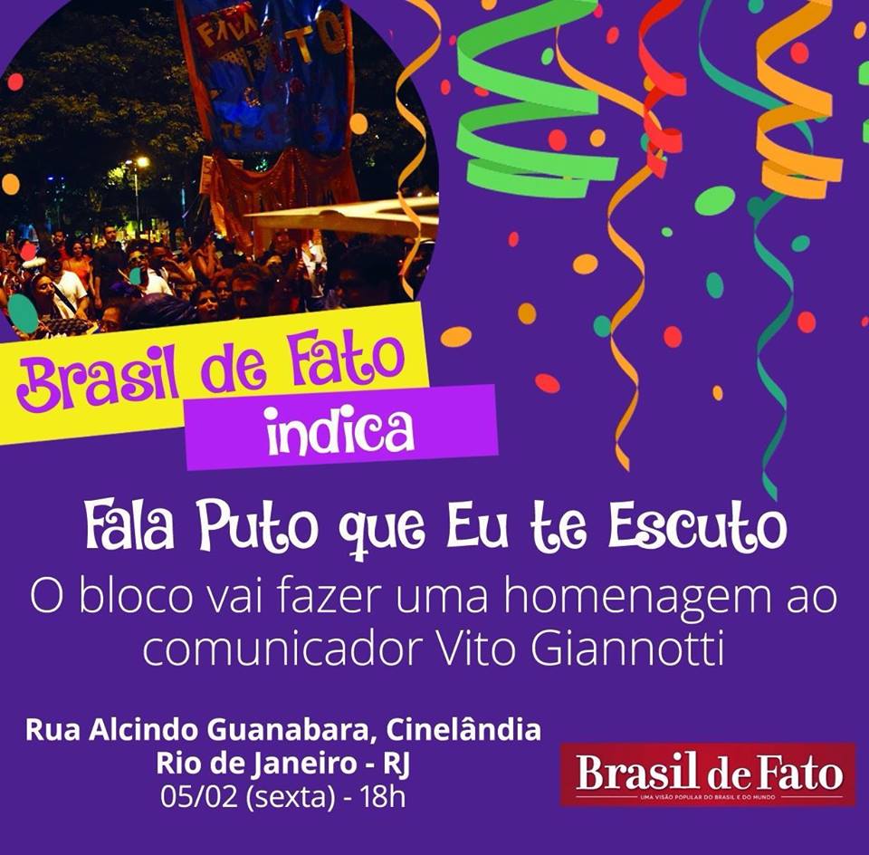 Bloco de carnaval do Rio, criado por comunicadores populares, homenageia Vito Giannotti