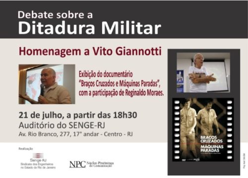 Curso de Comunicação Popular do NPC homenageia Vito Giannotti
