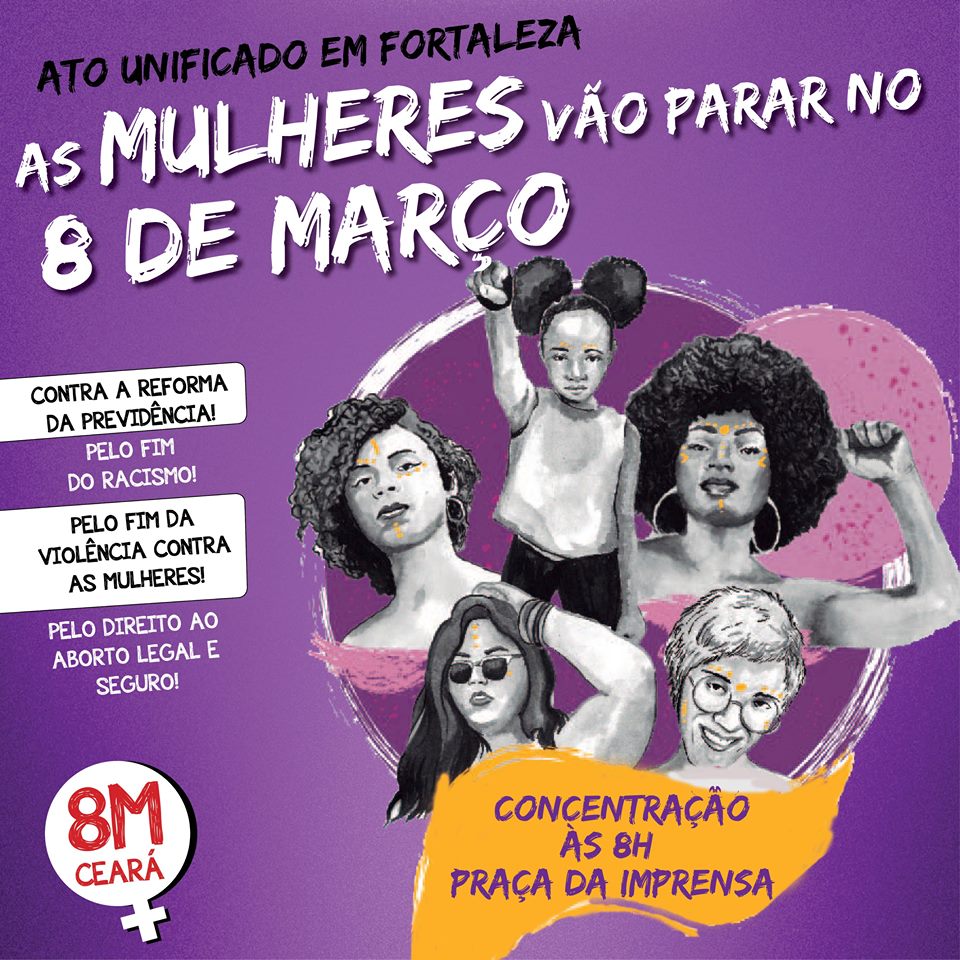 8 de março: Movimentos de mulheres realizam paralisação no Ceará