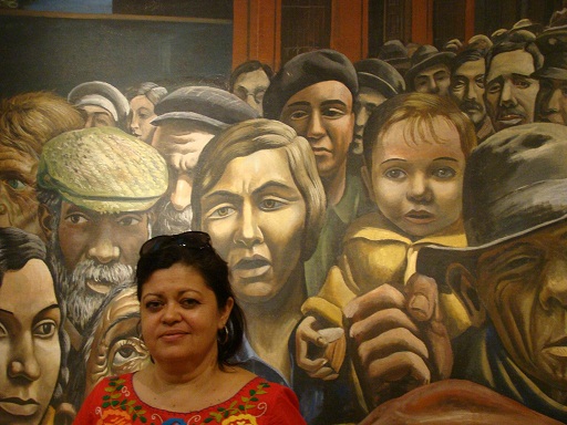 Claudia Giannotti representa o NPC em roda de conversa do I Encontro Latino-americano de Comunicação Comunitária
