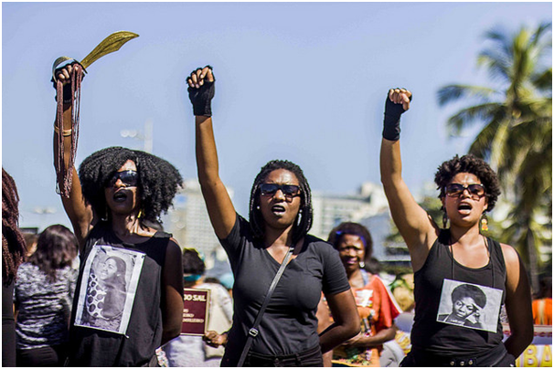 Marcha das mulheres negras em Copacabana, zona sul do Rio de Janeiro