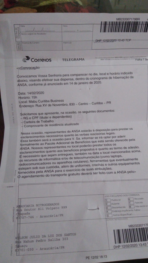 Funcionários afastados por doença também receberam o aviso | Leia mais