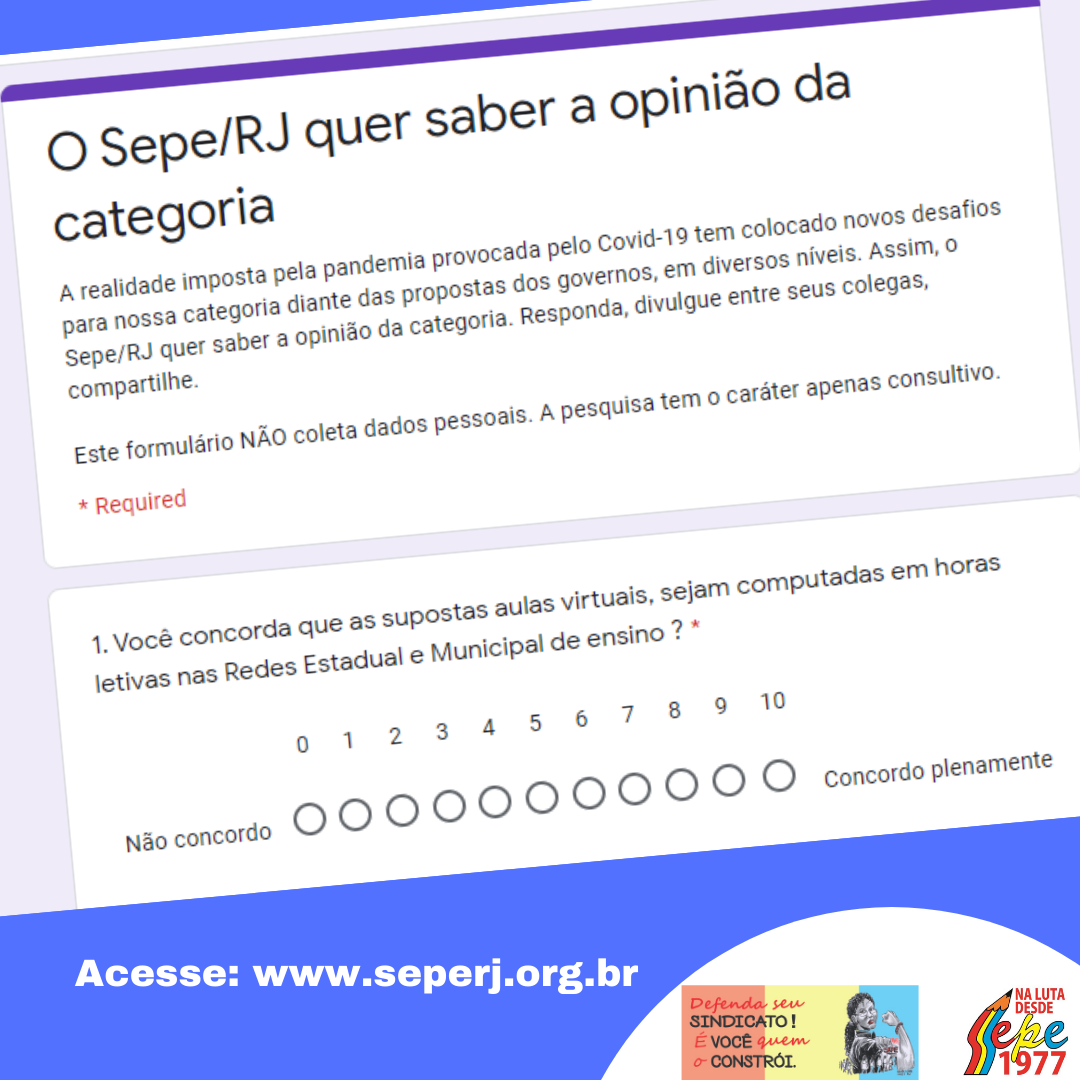 Sepe criou uma ferramenta de consulta online para colher contribuições da categoria