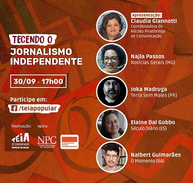 Amanhã, 30/09: Tecendo o jornalismo independente e a mídia livre