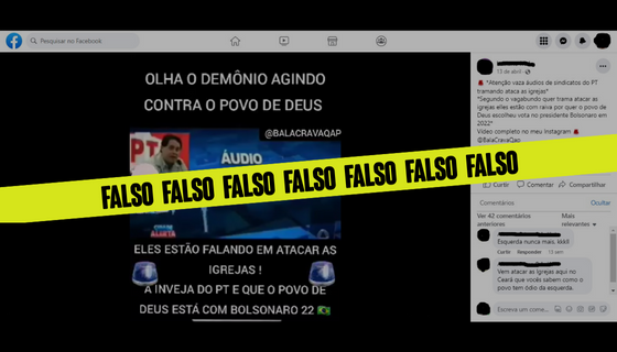 É falso vídeo em que ex-dirigente do PT teria defendido ataque a igrejas no Cidade Alerta