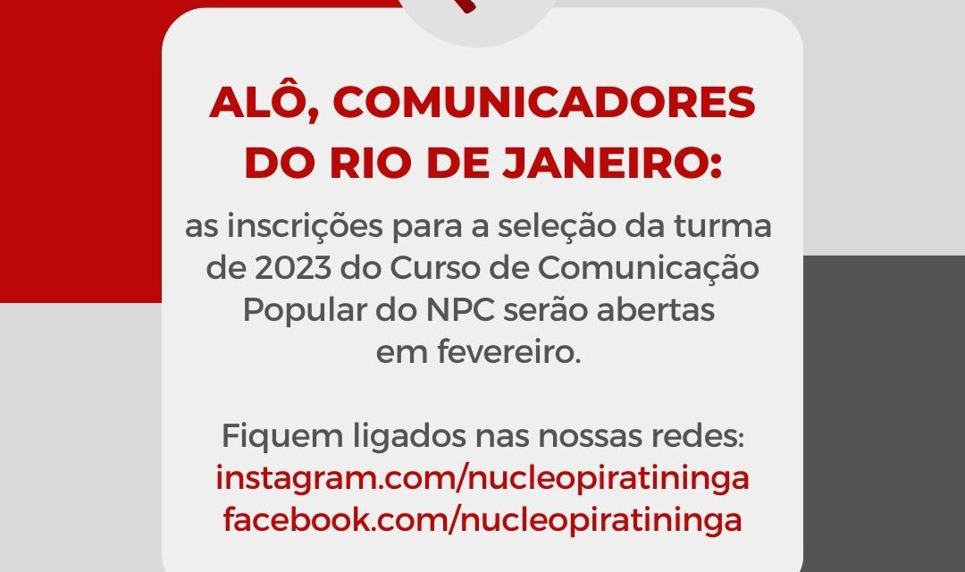 Vem aí a turma de 2023 do Curso de Comunicação Popular