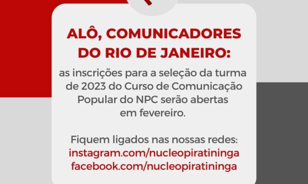 Vem aí a turma de 2023 do Curso de Comunicação Popular