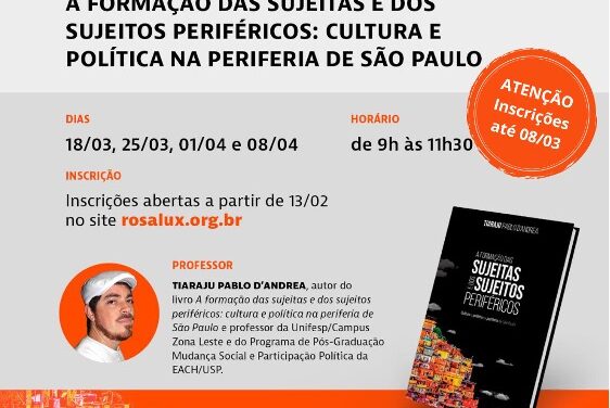Fundação Rosa Luxemburgo promove curso sobre a formação das sujeitas e dos sujeitos periféricos