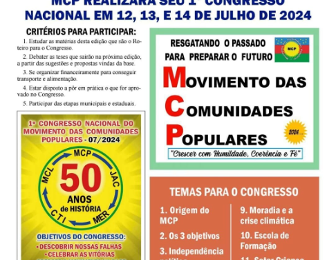Jornal Voz das Comunidades na organização do 1º Congresso do MCP