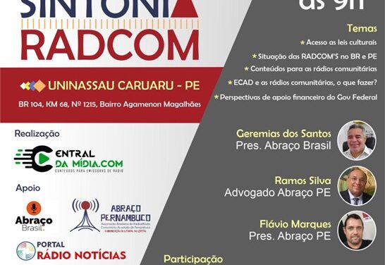 Caruaru sediará, em junho, o 2º Encontro SINTONIA RADCOM