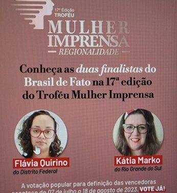 Jornalistas do Brasil de Fato entre as finalistas do Troféu Mulher Imprensa!