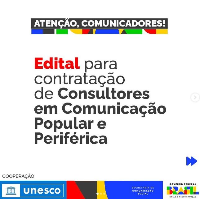 SECOM e UNESCO vão contratar consultorias em comunicação popular e periférica