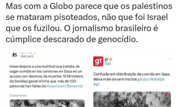 Jornalismo brasileiro é cúmplice do genocídio