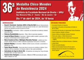 36ª Medalha Chico Mendes de Resistência