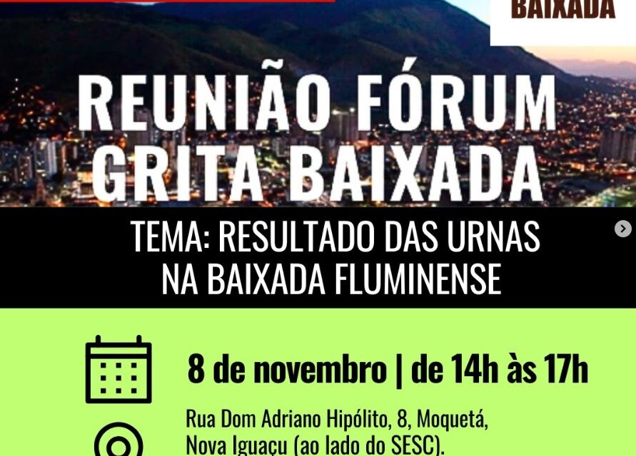 Roda de conversa sobre o resultado das eleições na Baixada Fluminense