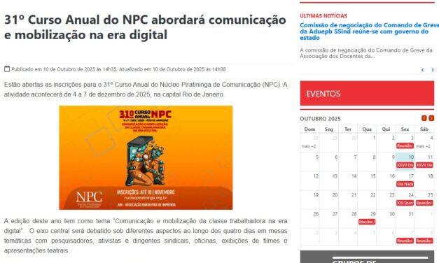 ANDES-SN: 31º Curso Anual do NPC abordará comunicação e mobilização na era digital
