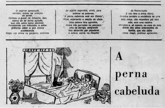 Perna Cabeluda driblou a ditadura e colocou violência contra a mulher nas páginas do Diario de Pernambuco