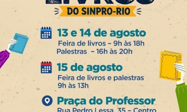 Sinpro-Rio promove Feira de Livros em agosto